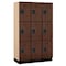 Salsbury Industries Wardrobe Locker, 45" W, 18" D, 76" H, (3) Wide, (9) Openings, Mahogany 23368MAH - alternate 1